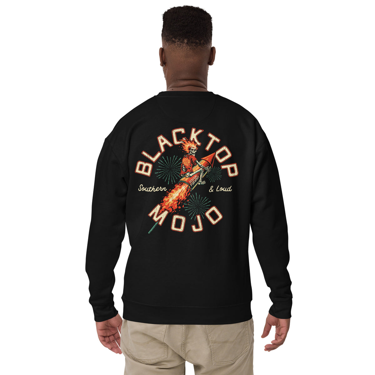 Discount Fireworks Crew Neck Sweatshirt – Blacktop Mojo